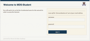 This is what the signin screen looks like